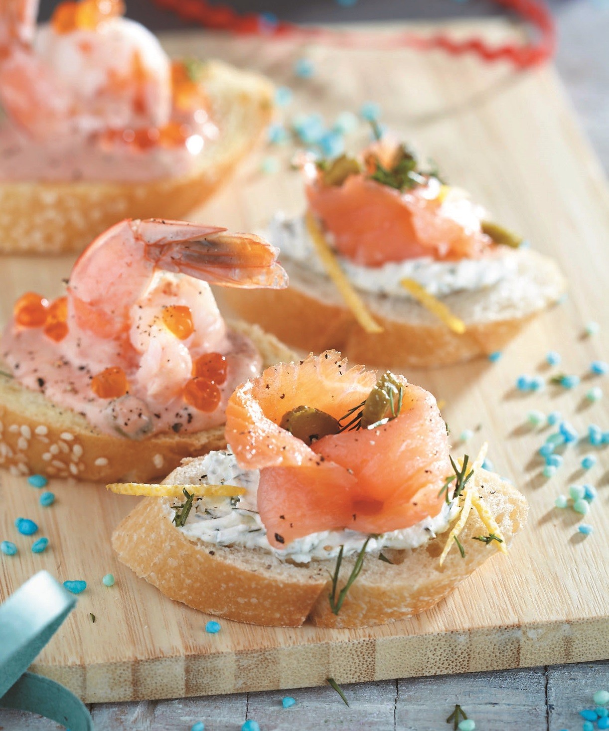 Μπρουσκέτες με σολομό